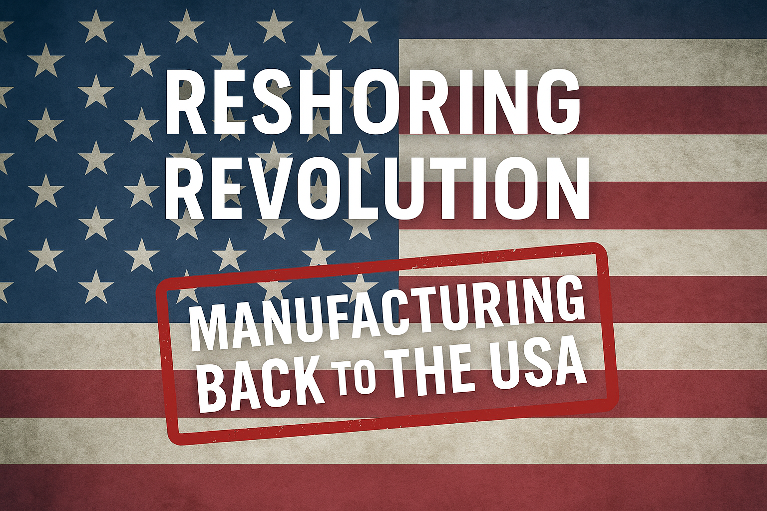 Reshoring Revolution with American flag background