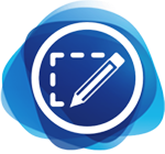 Graphic of pencil inside dashed rectangle